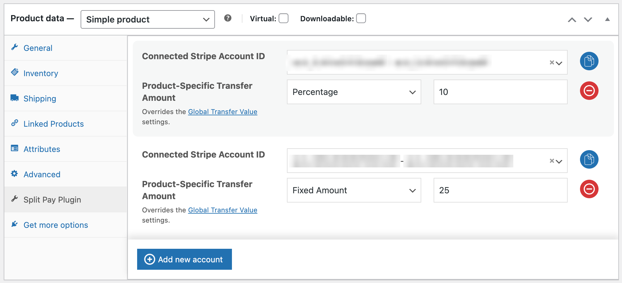 Splitting to Multiple Connected Accounts
