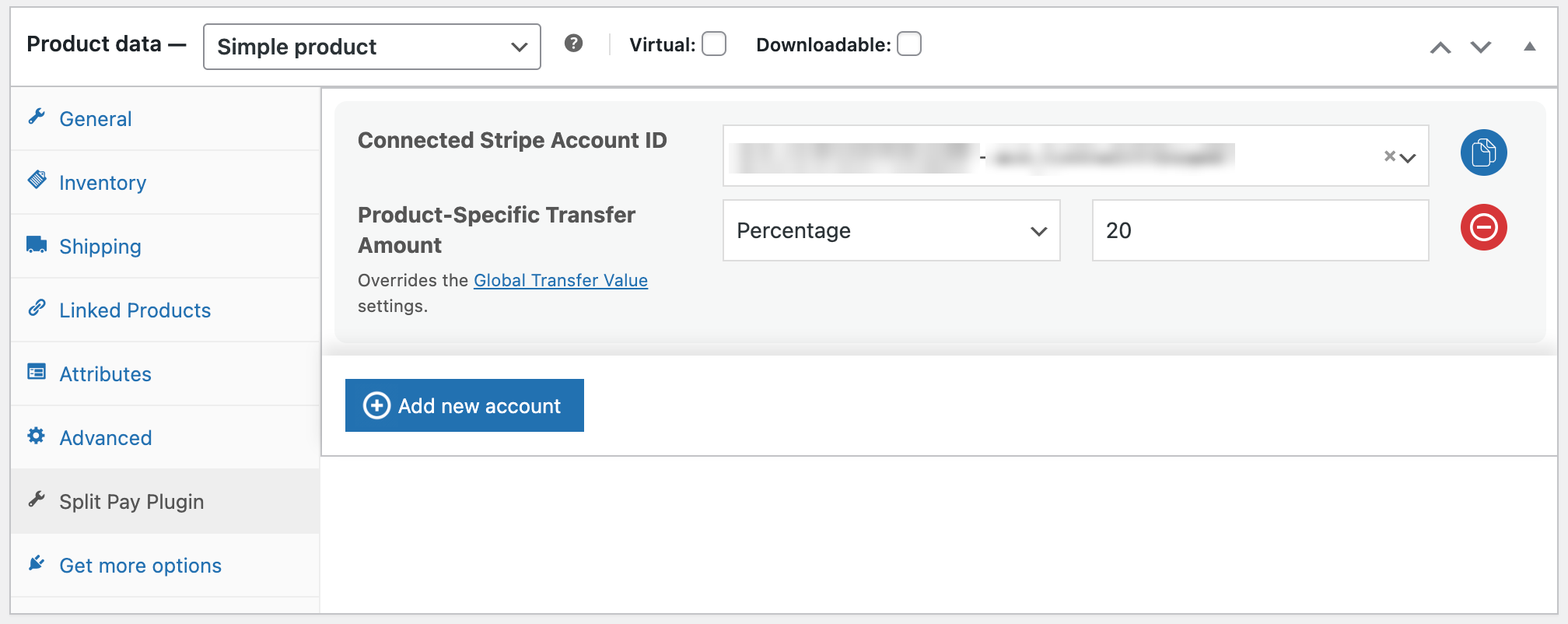 Split Pay Plugin Product Settings