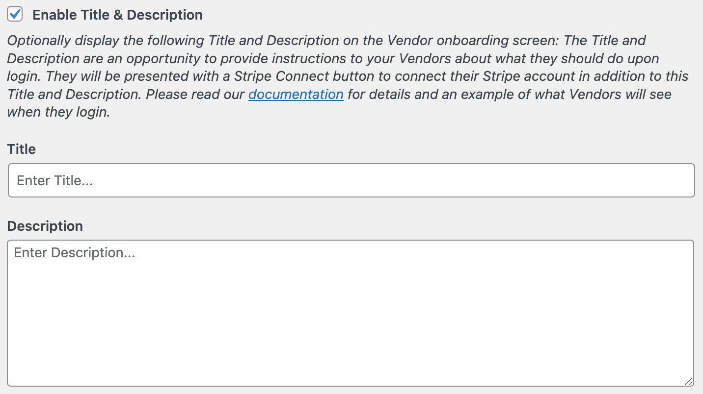 Vendor Instructional Title and Description